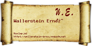 Wallerstein Ernő névjegykártya